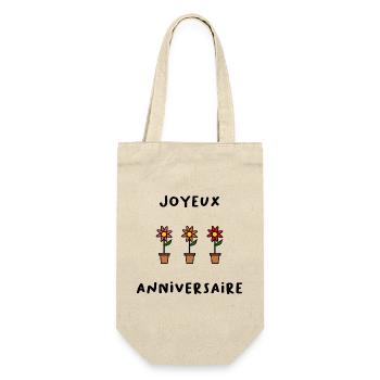 ALLES GUTE ZUM GEBURTSTAG. ALLES GUTE ZUM GEBURTSTAG. JAHRESTAG. - Geschenkbeutel für Flaschen - Natur - Vorne