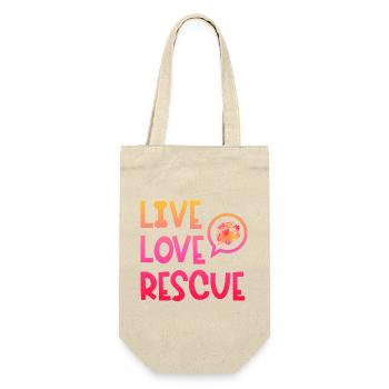 Live Love Rescue Hundepfoten-tierheim - Geschenkbeutel für Flaschen - Natur - Vorne