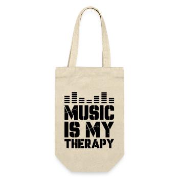 music is my therapy - Geschenkbeutel für Flaschen - Natur - Vorne
