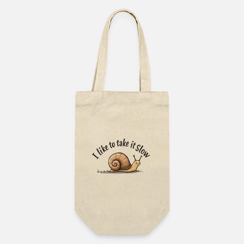 Langsame Schnecke „Nimm es langsam“ - Geschenkbeutel für Flaschen - Natur