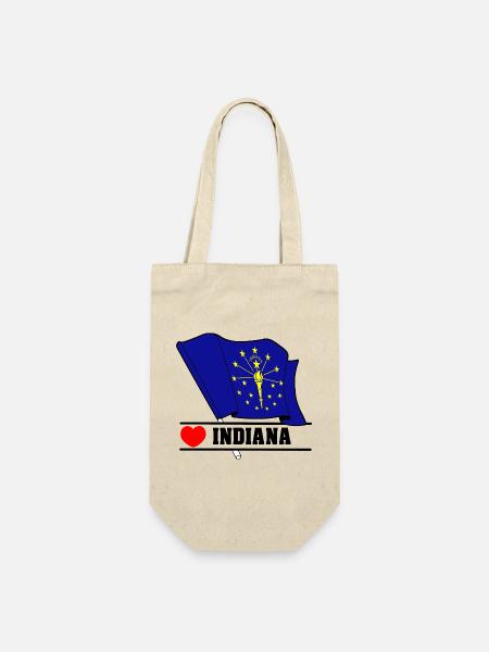 Flagge Indiana Herz INDIANA - Geschenkbeutel für Flaschen - Natur