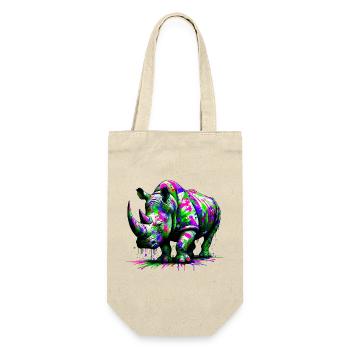 Nashorn - Geschenkbeutel für Flaschen - Natur - Vorne