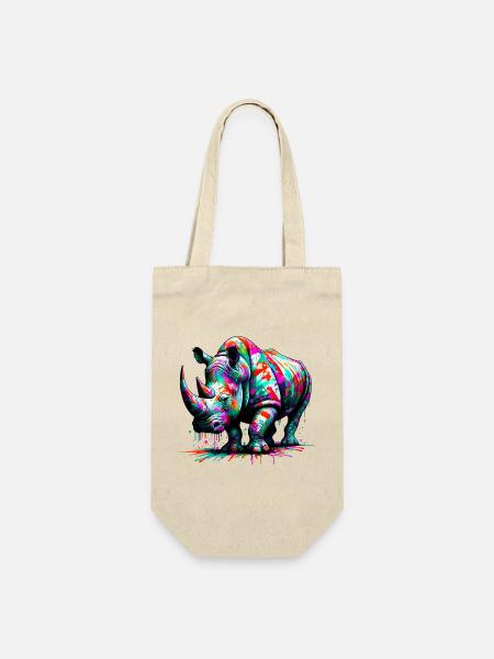 Nashorn - Geschenkbeutel für Flaschen - Natur