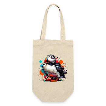 Papageitaucher - Geschenkbeutel für Flaschen - Natur - Vorne