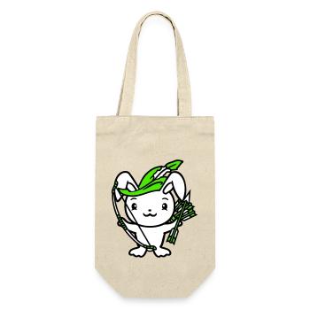 Bunny Arrow Bow Feather Hat Medieval Archer - Gift Bag for Bottles - nature - Front