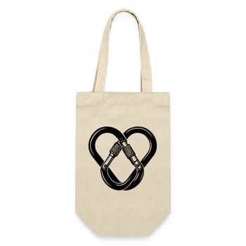 Carabiner Heart – Love of Climbing - Gift Bag for Bottles - nature - Front