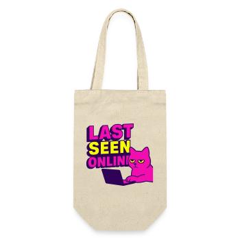 Last seen online: Meme design with annoyed cat - Gift Bag for Bottles - nature - Front