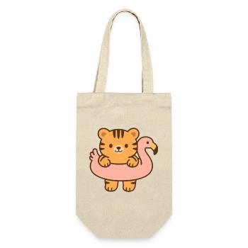 Petit tigre sur flotteur rose - Sac à bouteille - nature - Devant