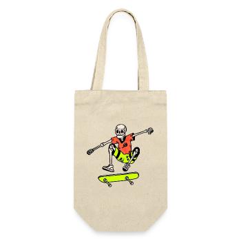 Neon Skate Skeleton – Ollie Retro 90s - Gift Bag for Bottles - nature - Front