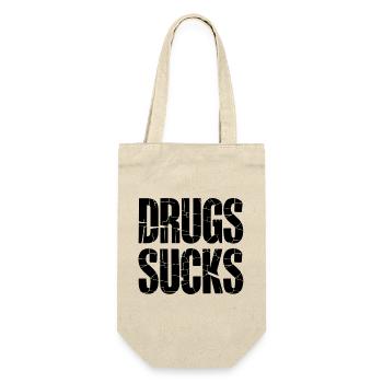 Slogan anti-drogue noir - Sac à bouteille - nature - Devant