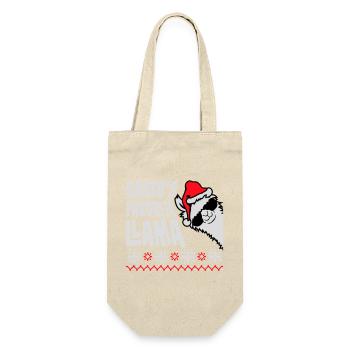 Santa's Favorite Llama Cool Side Sunglasses - Gift Bag for Bottles - nature - Front