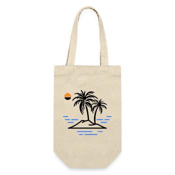 Palmen Insel - Geschenkbeutel für Flaschen - Natur - Vorne