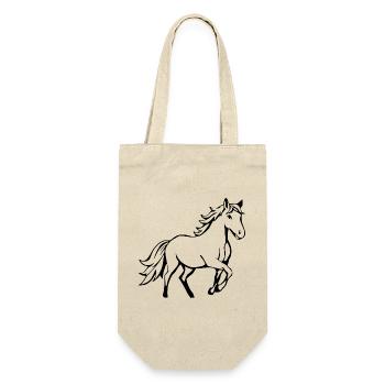 Horses T-shirt Gift Rider - Gift Bag for Bottles - nature - Front