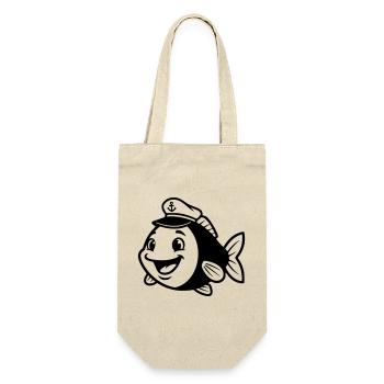 Fischschwarm Kreis Haken Angeln - Geschenkbeutel für Flaschen - Natur - Vorne