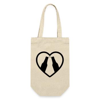Heart Beer Bottles Cheers Gift - Gift Bag for Bottles - nature - Front