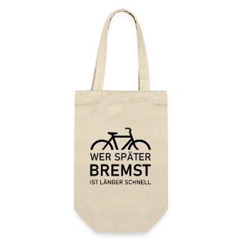Bicycle - Those who brake later are faster for longer - Gift Bag for Bottles - nature - Front