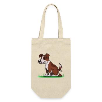 Chien assis avec des pets de dessin animé - Sac à bouteille - nature - Devant