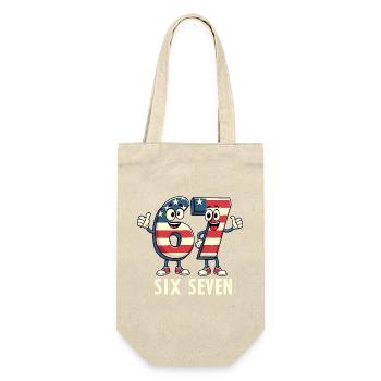 US Flag 67 Memes Six Seven - Geschenkbeutel für Flaschen - Natur - Vorne