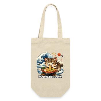 Kawaii Neko Ramen Cat Noodle Anime - Geschenkbeutel für Flaschen - Natur - Vorne