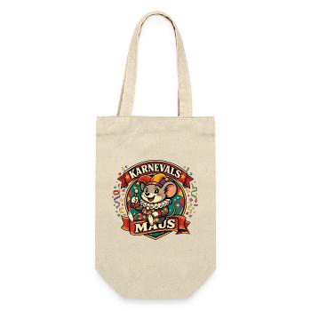 Karnevalsmaus Last Minute Kostüm - Geschenkbeutel für Flaschen - Natur - Vorne