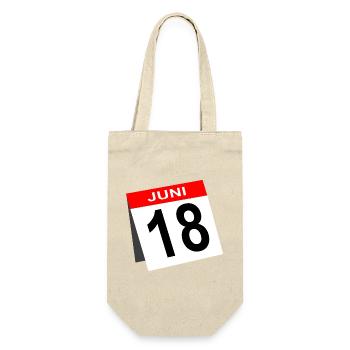 18. Geburtstag Geschenkidee Juni Kalender Achtzehn - Geschenkbeutel für Flaschen - Natur - Vorne
