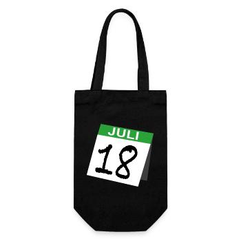 18th Birthday Calendar July Eighteen - Gift Bag for Bottles - black - Front