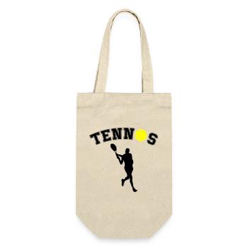 Tennisball Nacht-Silhouette - Geschenkbeutel für Flaschen - Natur - Vorne