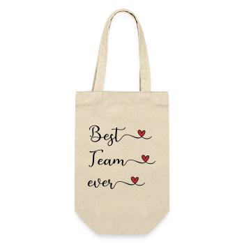 Best Team ever - Geschenkbeutel für Flaschen - Natur - Vorne