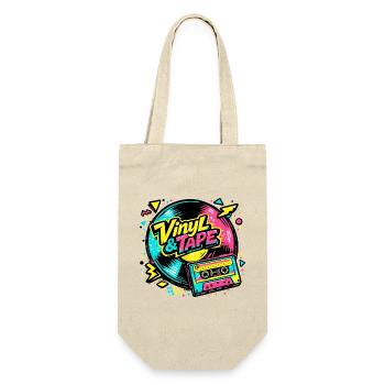 Vinyl & Tape Neon Retro - Geschenkbeutel für Flaschen - Natur - Vorne