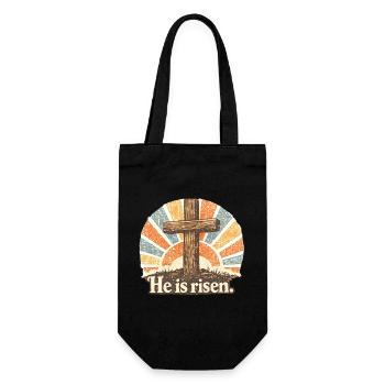 Crucifix He is Risen Vintage - Gift Bag for Bottles - black - Front