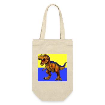 Dinosaurier - Geschenkbeutel für Flaschen - Natur - Vorne
