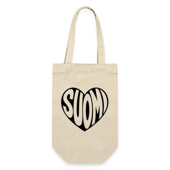 Suomi Finland Heart Typo - Gift Bag for Bottles - nature - Front