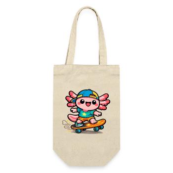 Axolotl skateur Kawaii Wing - Sac à bouteille - nature - Devant