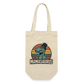 Mamasaurus Mama Mutter Geschenkidee Humor Lustig - Geschenkbeutel für Flaschen - Natur - Vorne