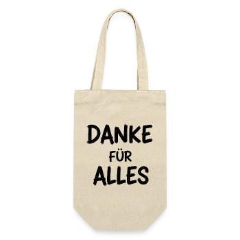 Vatertag Papa Männertag Muttertag Mutter Danke - Geschenkbeutel für Flaschen - Natur - Vorne