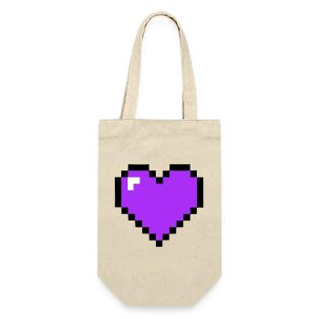 Pixel Herz 8-Bit Gesundheit - Geschenkbeutel für Flaschen - Natur - Vorne