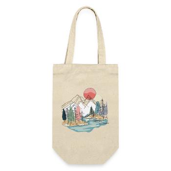 Landschaft: Bergboho, Natur, Minimalist. - Geschenkbeutel für Flaschen - Natur - Vorne