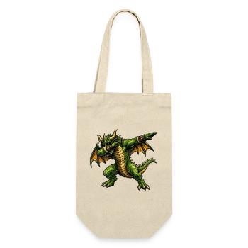 Ernsthafter Dabbing Drache - Geschenkbeutel für Flaschen - Natur - Vorne