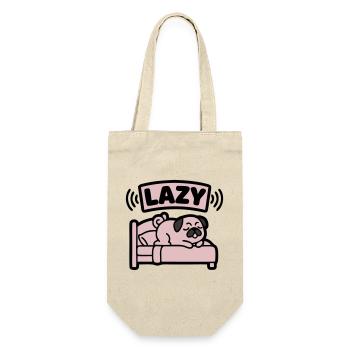 Lazy Pug Dog Bed Introvert - Gift Bag for Bottles - nature - Front