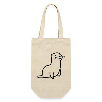 Otter - Geschenkbeutel für Flaschen - Natur - Vorne