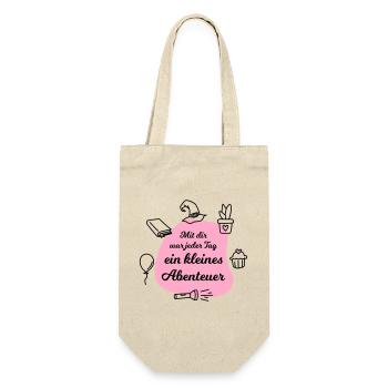 Kita Abschiedsgeschenk für die Erzieherin - Geschenkbeutel für Flaschen - Natur - Vorne