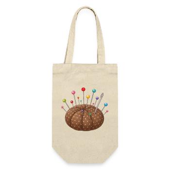 Coussin d’épingles avec des épingles colorées - Sac à bouteille - nature - Devant