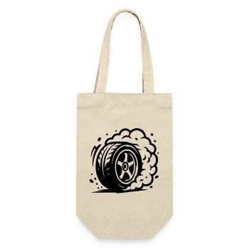 Autoreifen Driften Symbol - Geschenkbeutel für Flaschen - Natur - Vorne