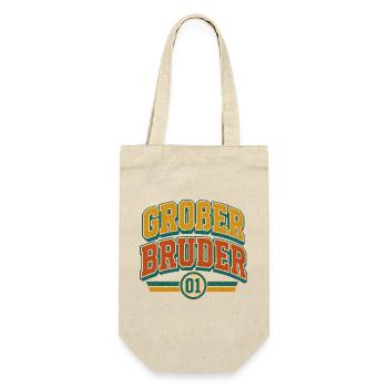 Großer Bruder Retro Typografie - Geschenkbeutel für Flaschen - Natur - Vorne