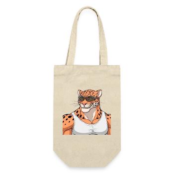 Sports leopard with glasses - Gift Bag for Bottles - nature - Front
