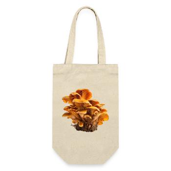 Motif floral de la colonie de champignons orange chanterelles - Sac à bouteille - nature - Devant