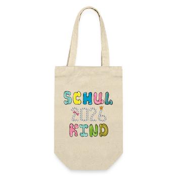 Schulkind 2026  - Geschenkbeutel für Flaschen - Natur - Vorne
