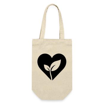 Gardener heart with plant - Gift Bag for Bottles - nature - Front