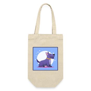 Lila Scottish-Terrier (Comic) - Geschenkbeutel für Flaschen - Natur - Vorne