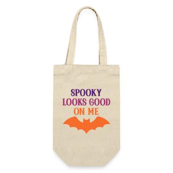 Spooky steht mir gut am Bat-Tee - Geschenkbeutel für Flaschen - Natur - Vorne